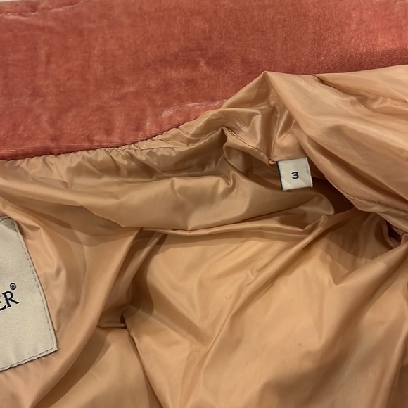 MONCLER Pink Velvet Down Cercis Jacket size 3 - Picture 12 of 14